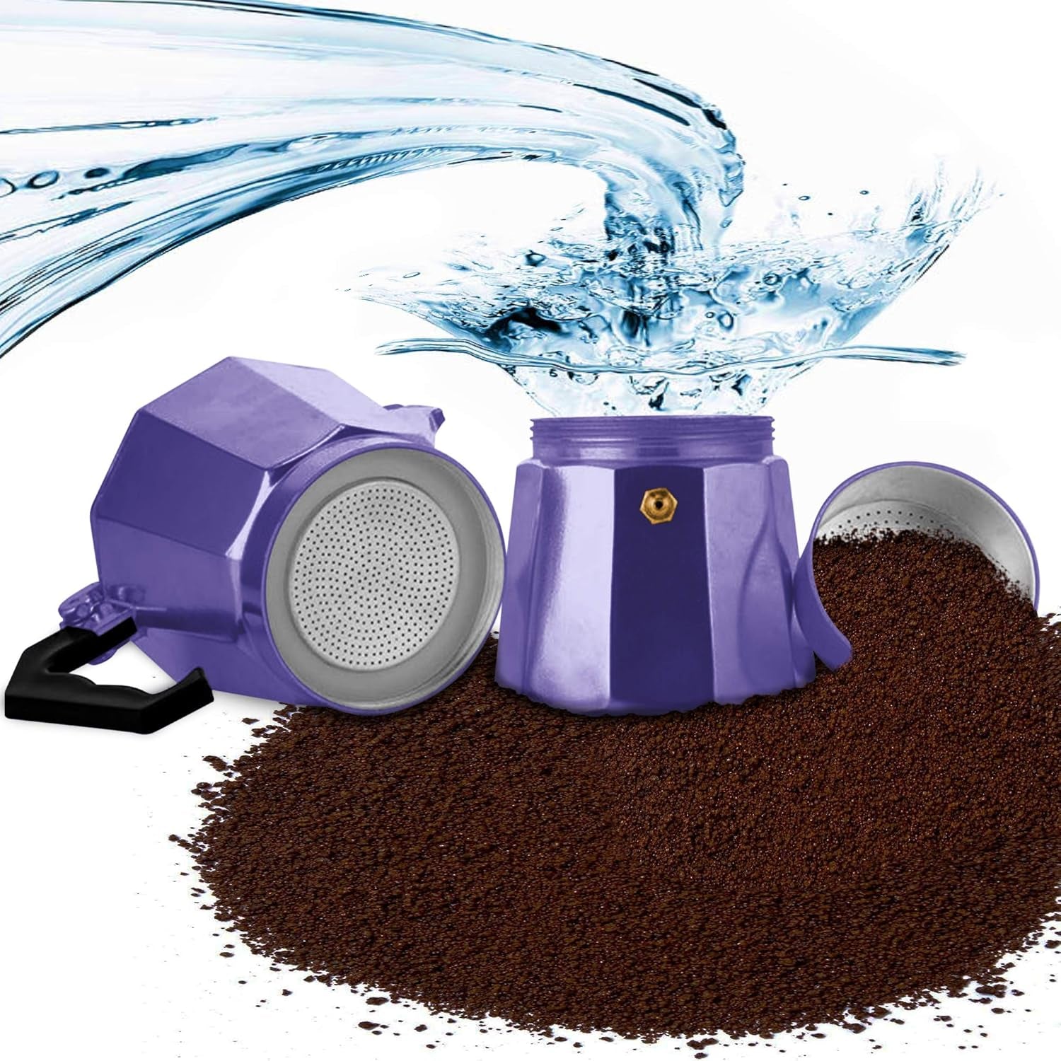 Innova Stovetop 6 Cup (300Ml-10Oz) Purple Espresso Coffee Percolator Maker